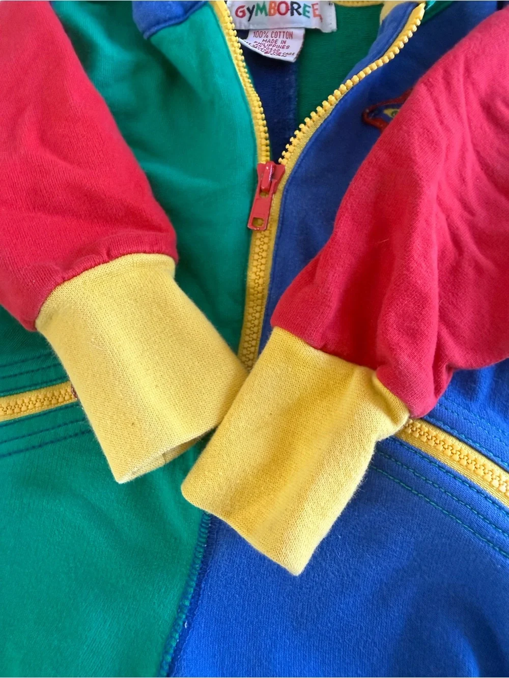 Vintage 90s Gymboree Blue, Green & Red Colorblock Crewneck jumper baby newborn